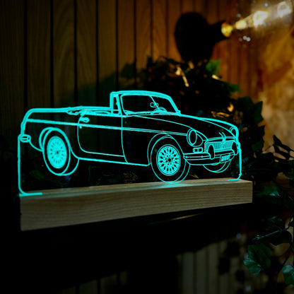 Personalised MGB Sports Car LED Lamp Night Light