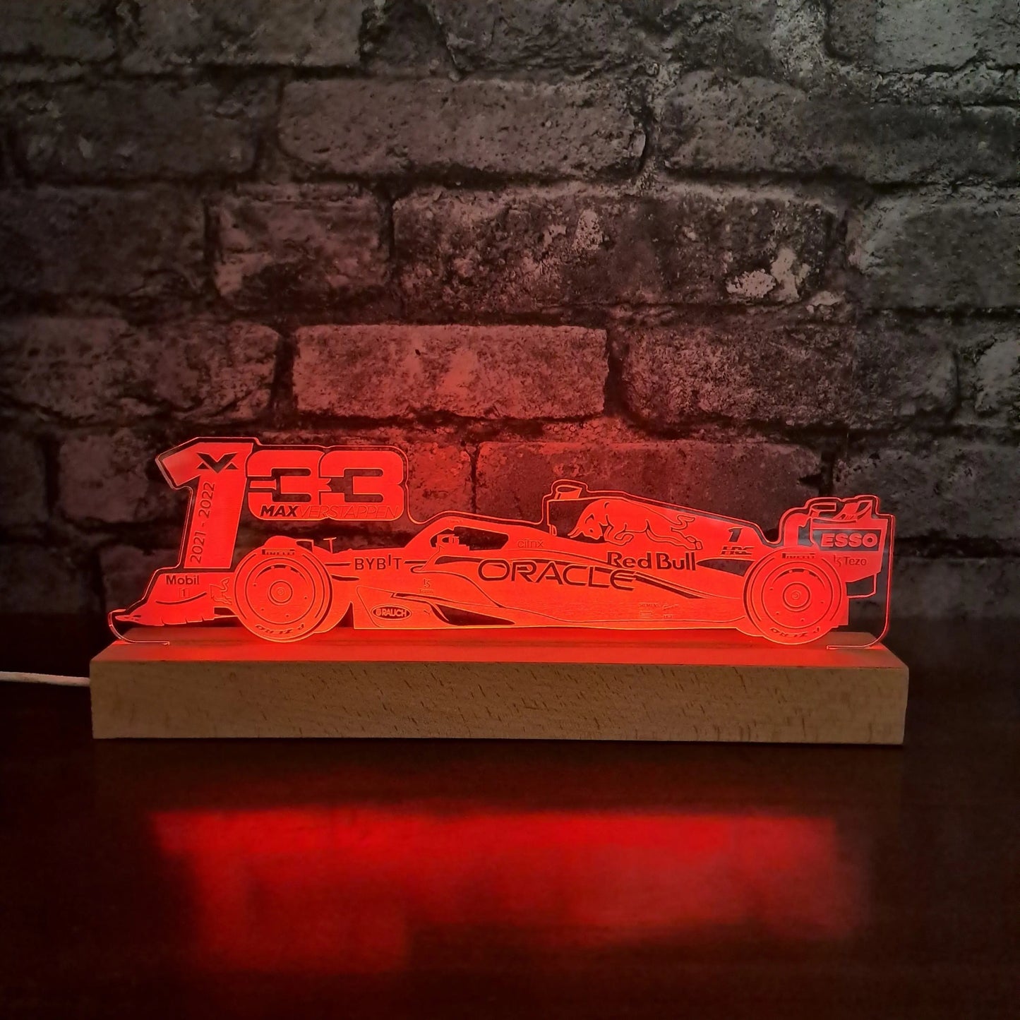 Max Verstappen #1 Red Bull LED Lamp Night Light  Night Light Stock Car & Banger Toy Tracks