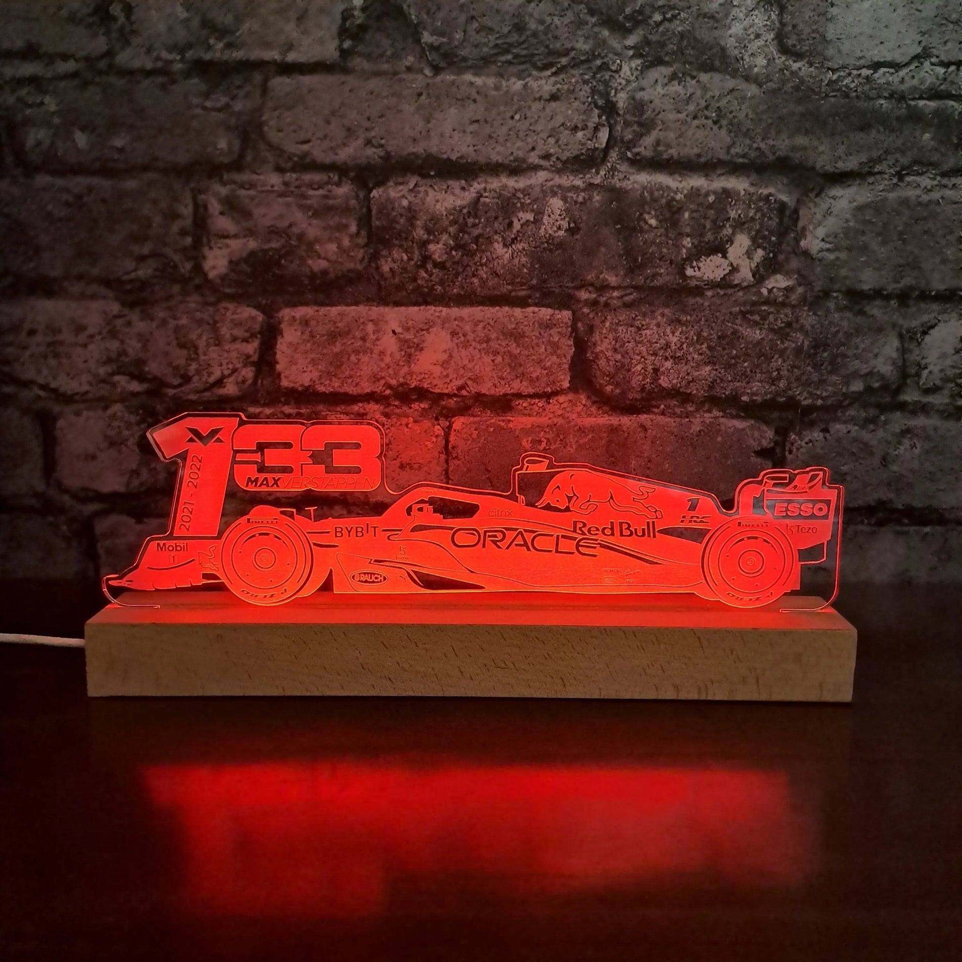 Max Verstappen #1 Red Bull LED Lamp Night Light  Night Light Stock Car & Banger Toy Tracks