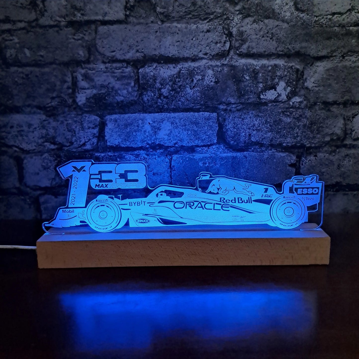 Max Verstappen #1 Red Bull LED Lamp Night Light  Night Light Stock Car & Banger Toy Tracks