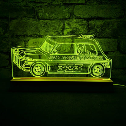 Ministox Night Light - Large Wooden Base - Night Light - Stock Car & Banger Toy Tracks