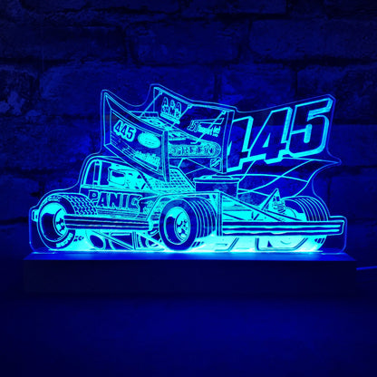 Nigel Green 445 Brisca F1 Night Light - Large Wooden Base - Night Light - Stock Car & Banger Toy Tracks