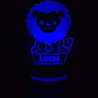 Lion LED night light displayed in a childâ€™s bedroom â€“ warm ambient glow for bedtime