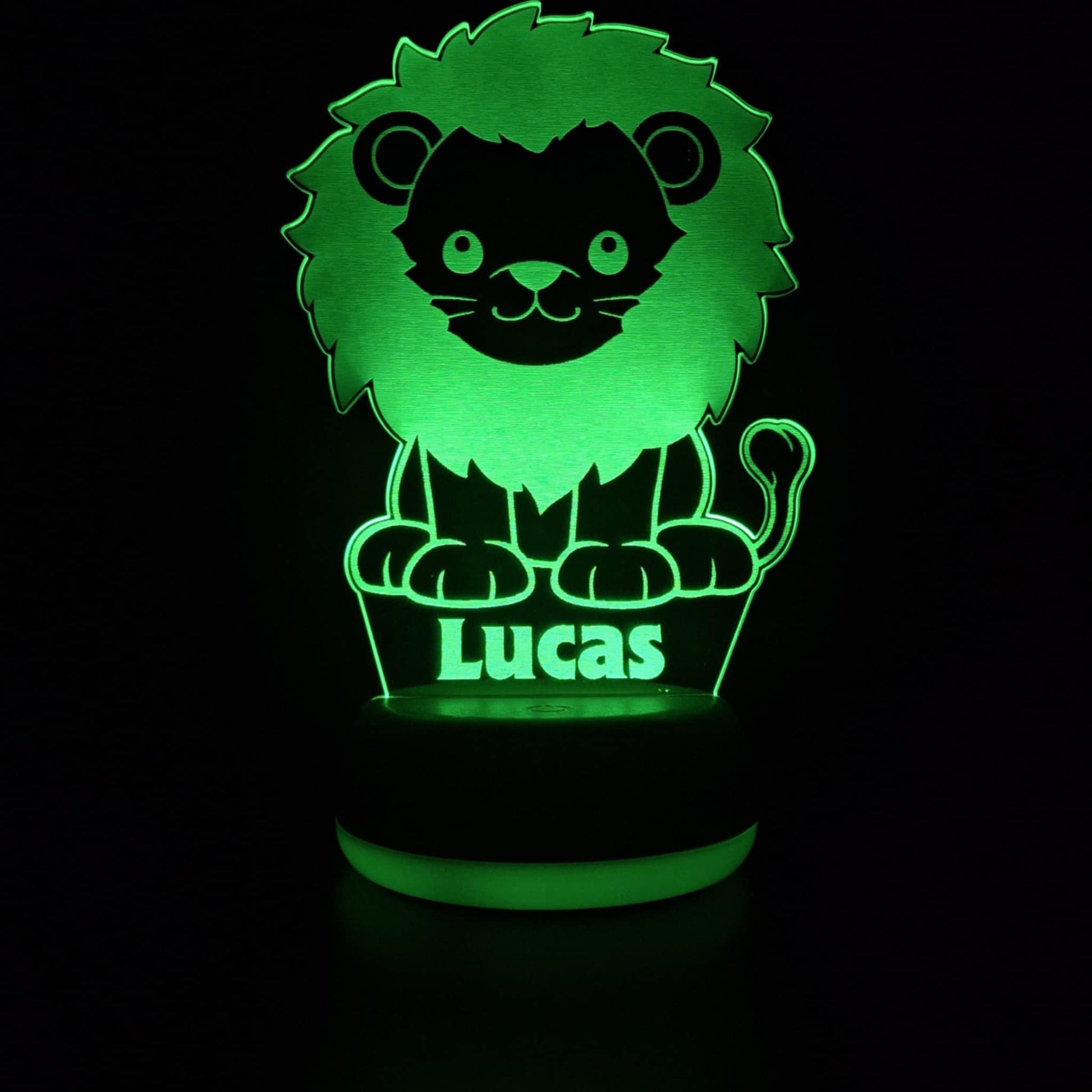 Personalised safari animal night light with lion design â€“ unique nursery accessory for boys or girls