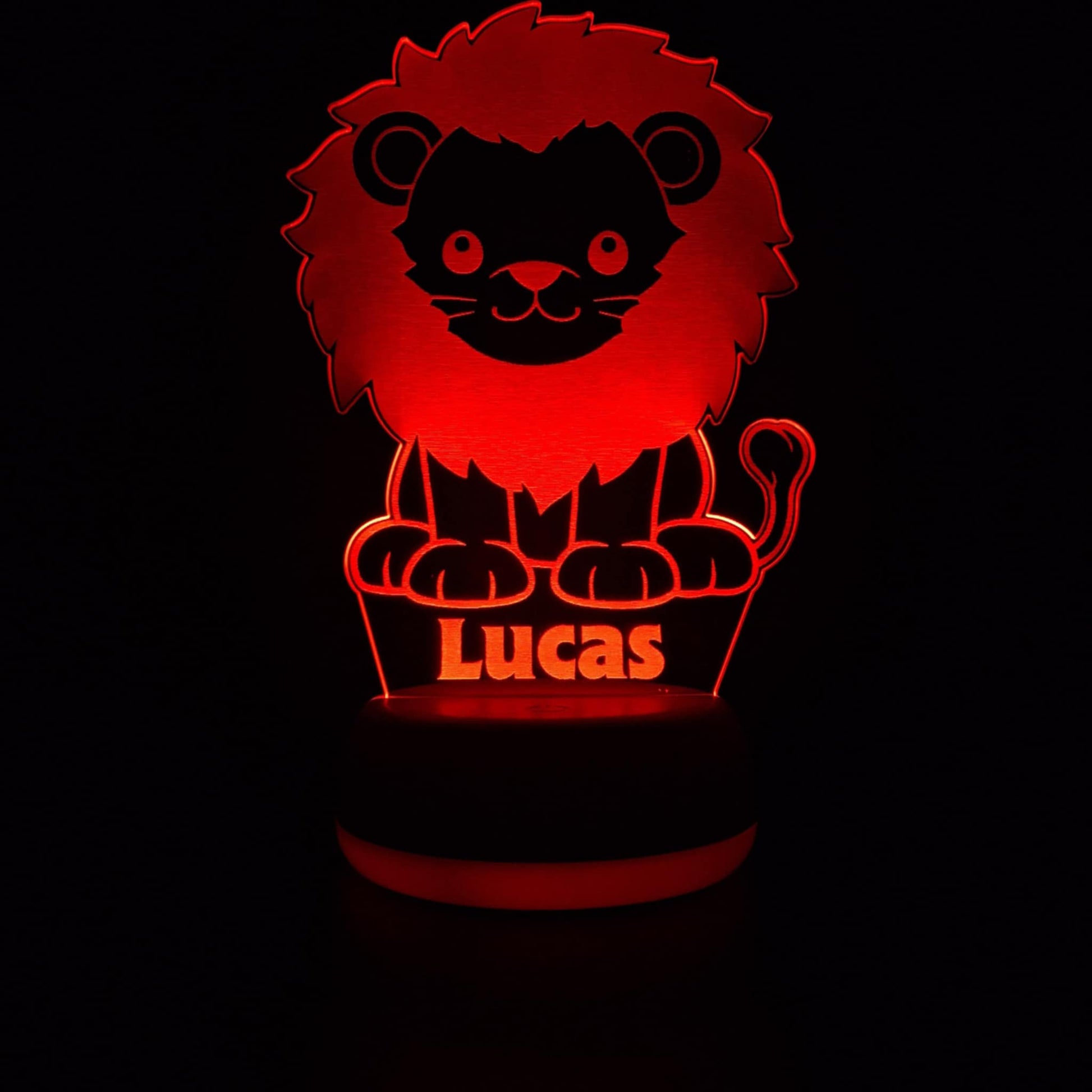 Custom lion LED lamp with name â€“ adorable jungle animal decor for kidsâ€™ bedrooms