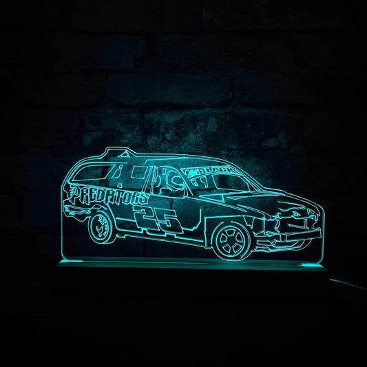 Predators (Matt Black) Banger Night Light - Large Wooden Base - Night Lights & Ambient Lighting - Stock Car & Banger Toy Tracks