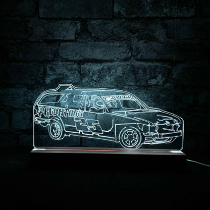 Predators (Matt Black) Banger Night Light - Large Wooden Base - Night Lights & Ambient Lighting - Stock Car & Banger Toy Tracks