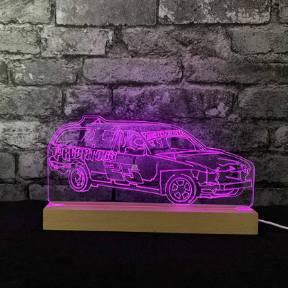 Predators (Matt Black) Banger Night Light - Large Wooden Base - Night Lights & Ambient Lighting - Stock Car & Banger Toy Tracks