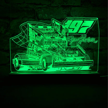 Ryan Harrison 197 Brisca F1 Night Light - Large Wooden Base - Night Light - Stock Car & Banger Toy Tracks