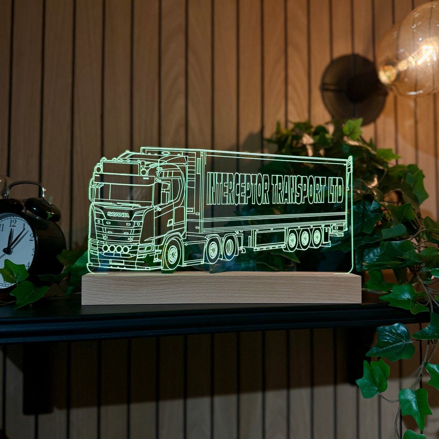 Gepersonaliseerde Scania vrachtwagen met aanhanger LED-lamp nachtlampje