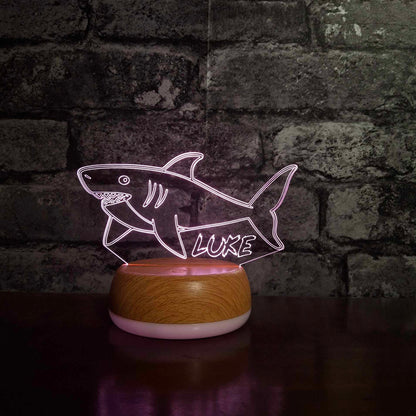 Personalised Shark LED Lamp Night Light