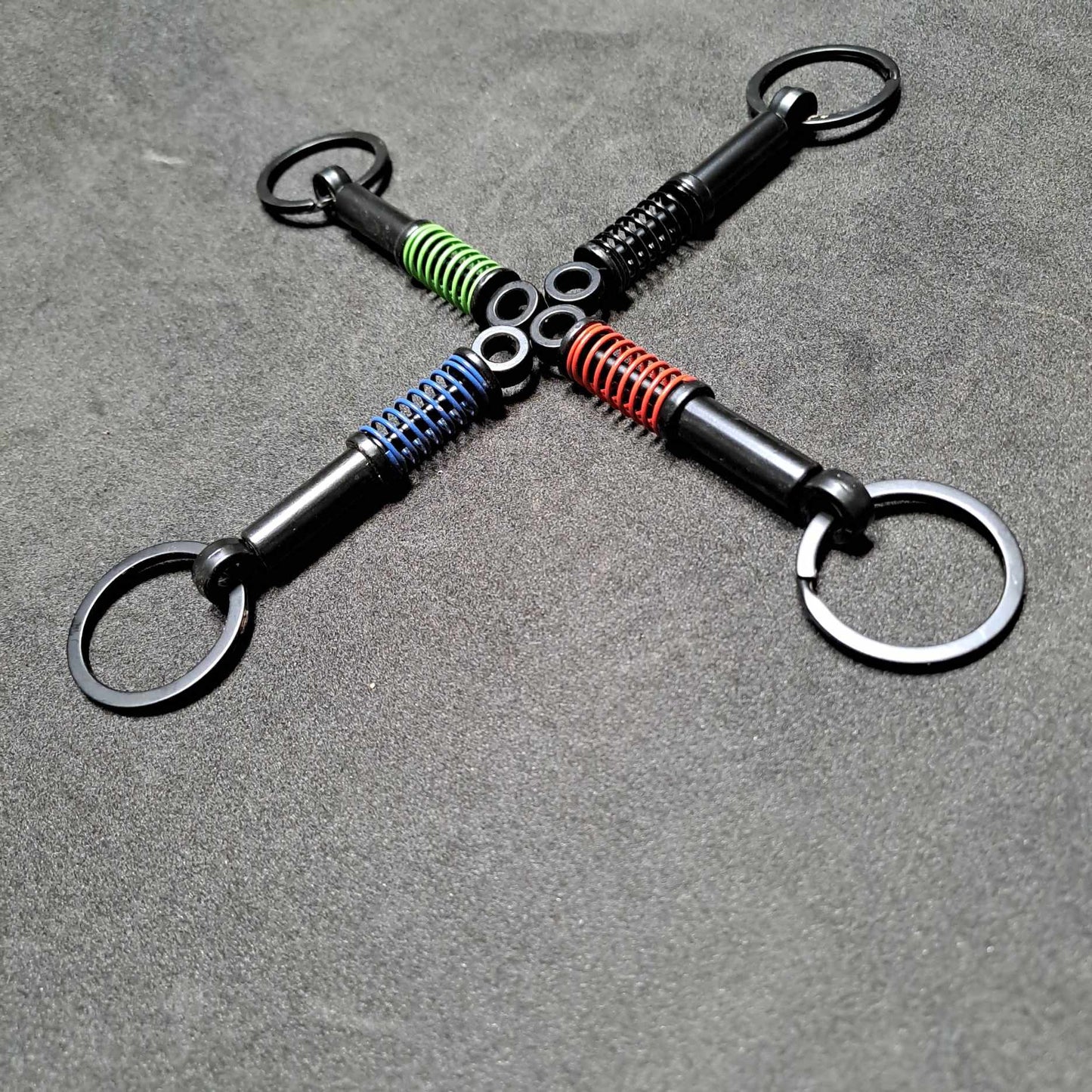 Spring Suspension Shock Absorber Keyring  Key Ring Stock Car & Banger Toy Tracks