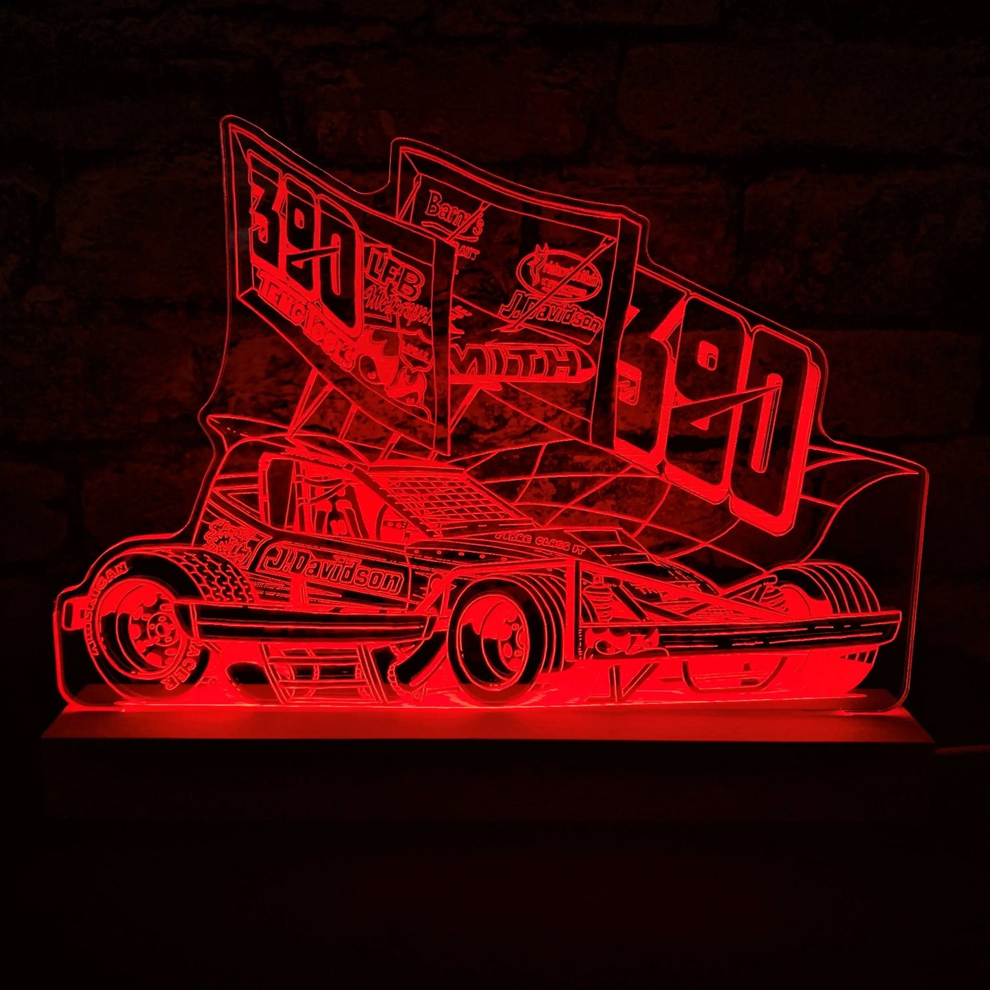 Stuart Smith 390 Brisca F1 Night Light - Large Wooden Base - Night Light - Stock Car & Banger Toy Tracks