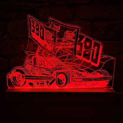 Stuart Smith 390 Brisca F1 Night Light - Large Wooden Base - Night Light - Stock Car & Banger Toy Tracks