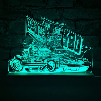 Stuart Smith 390 Brisca F1 Night Light - Large Wooden Base - Night Light - Stock Car & Banger Toy Tracks