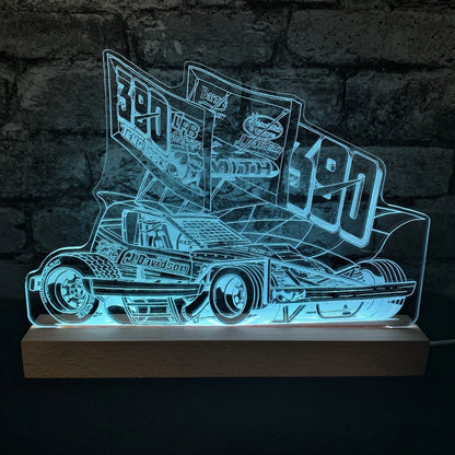 Stuart Smith 390 Brisca F1 Night Light - Large Wooden Base - Night Light - Stock Car & Banger Toy Tracks