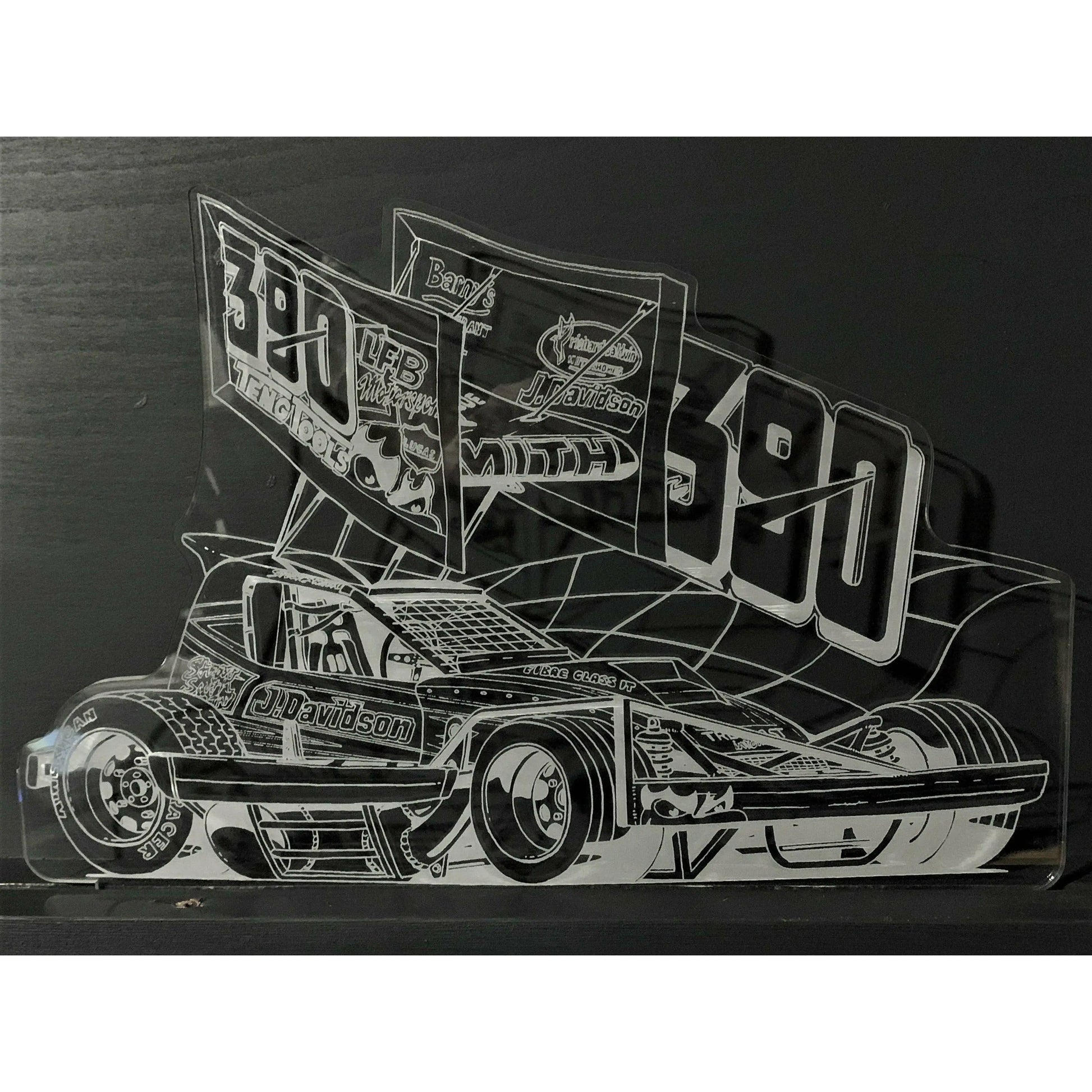 Stuart Smith 390 Brisca F1 Night Light - Large Wooden Base - Night Light - Stock Car & Banger Toy Tracks