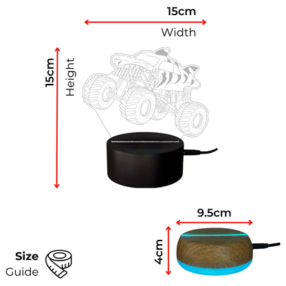 Gepersonaliseerde Monster Truck LED-lamp Nachtlampje