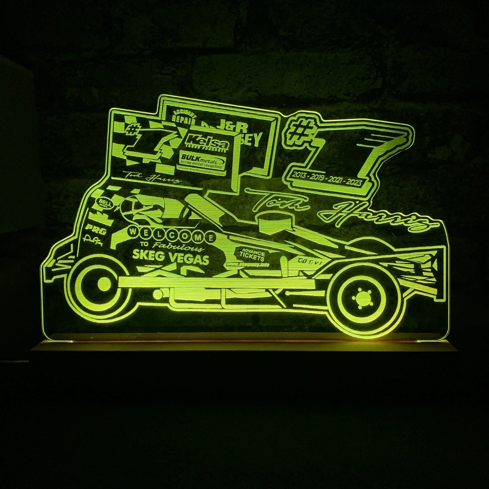 Tom Harris #1 Brisca F1 Night Light - 2023 Tarmac Edition  Night Light Stock Car & Banger Toy Tracks