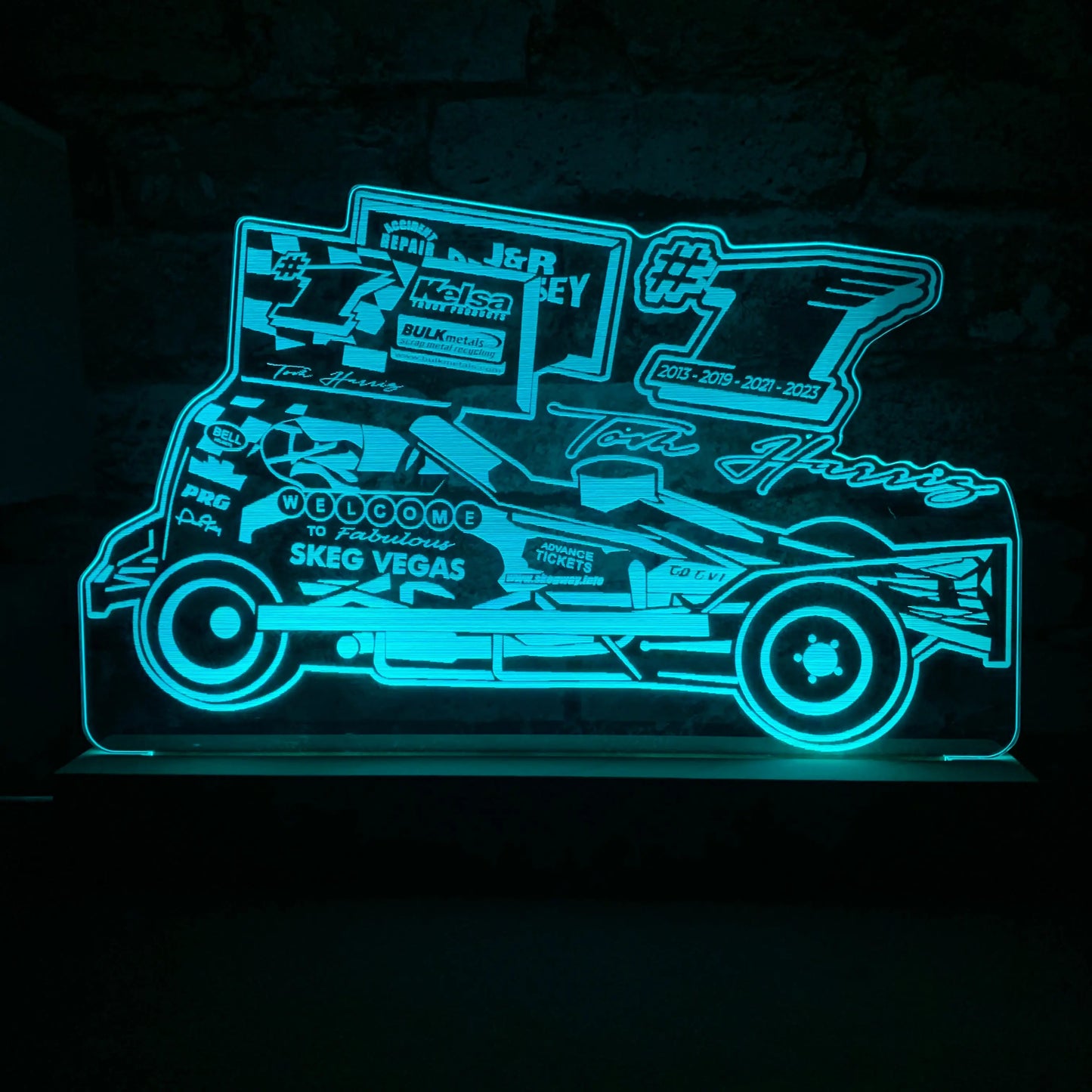 Tom Harris #1 Brisca F1 Night Light - 2023 Tarmac Edition  Night Light Stock Car & Banger Toy Tracks