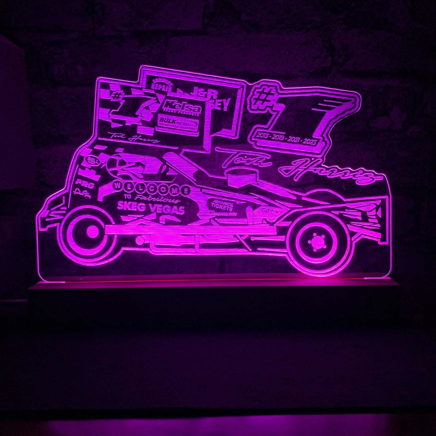 Tom Harris #1 Brisca F1 Night Light - 2023 Tarmac Edition  Night Light Stock Car & Banger Toy Tracks