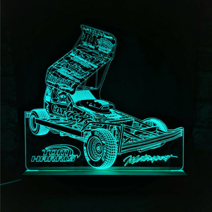 Tom Harris #84 Brisca F1 Night Light - Large Wooden Base - Night Light - Stock Car & Banger Toy Tracks