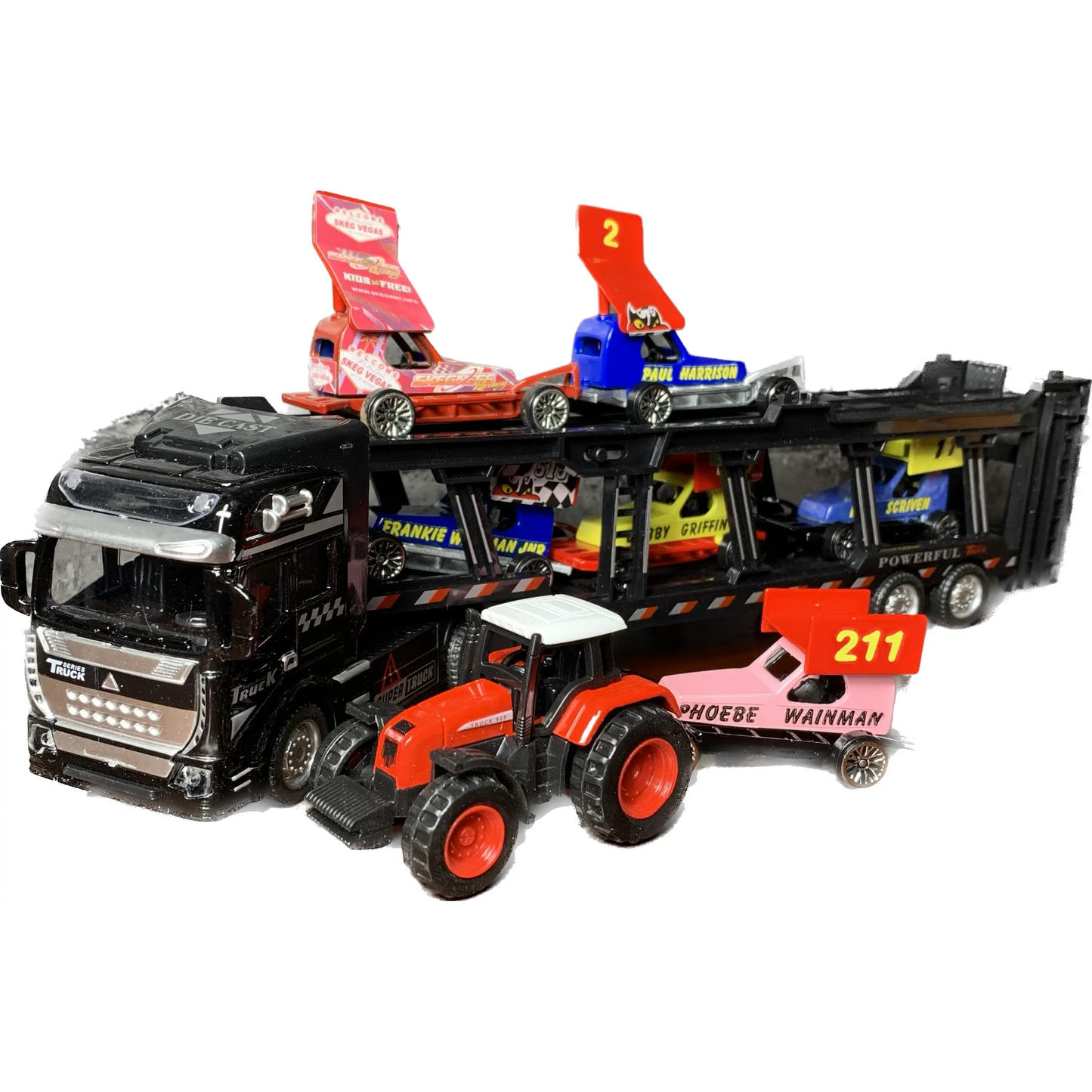 Toy Lorry - Car Carrier   Stock Car & Banger Toy Tracks