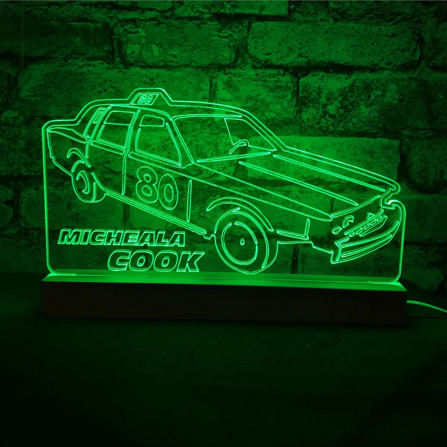 Volvo - Banger Night Light - Large Wooden Base - Night Light - Stock Car & Banger Toy Tracks