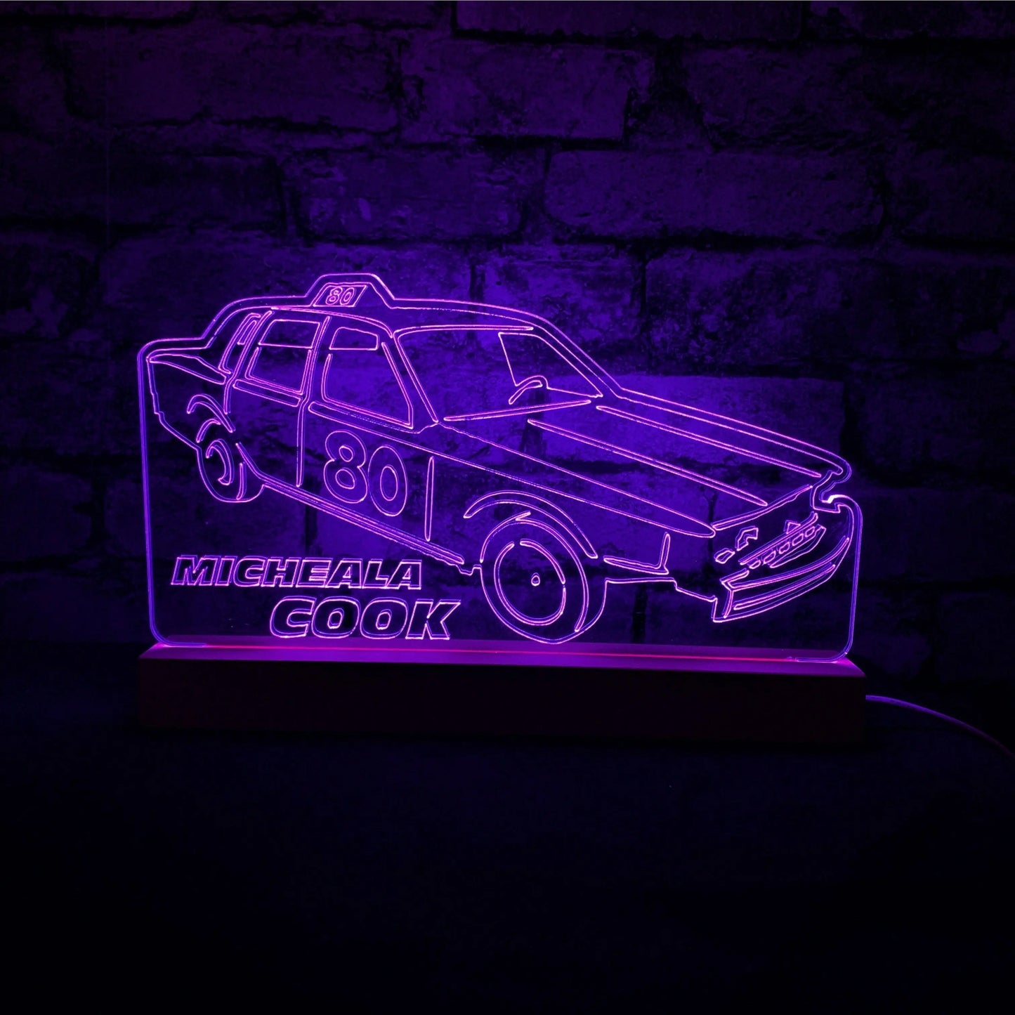 Volvo - Banger Night Light - Large Wooden Base - Night Light - Stock Car & Banger Toy Tracks