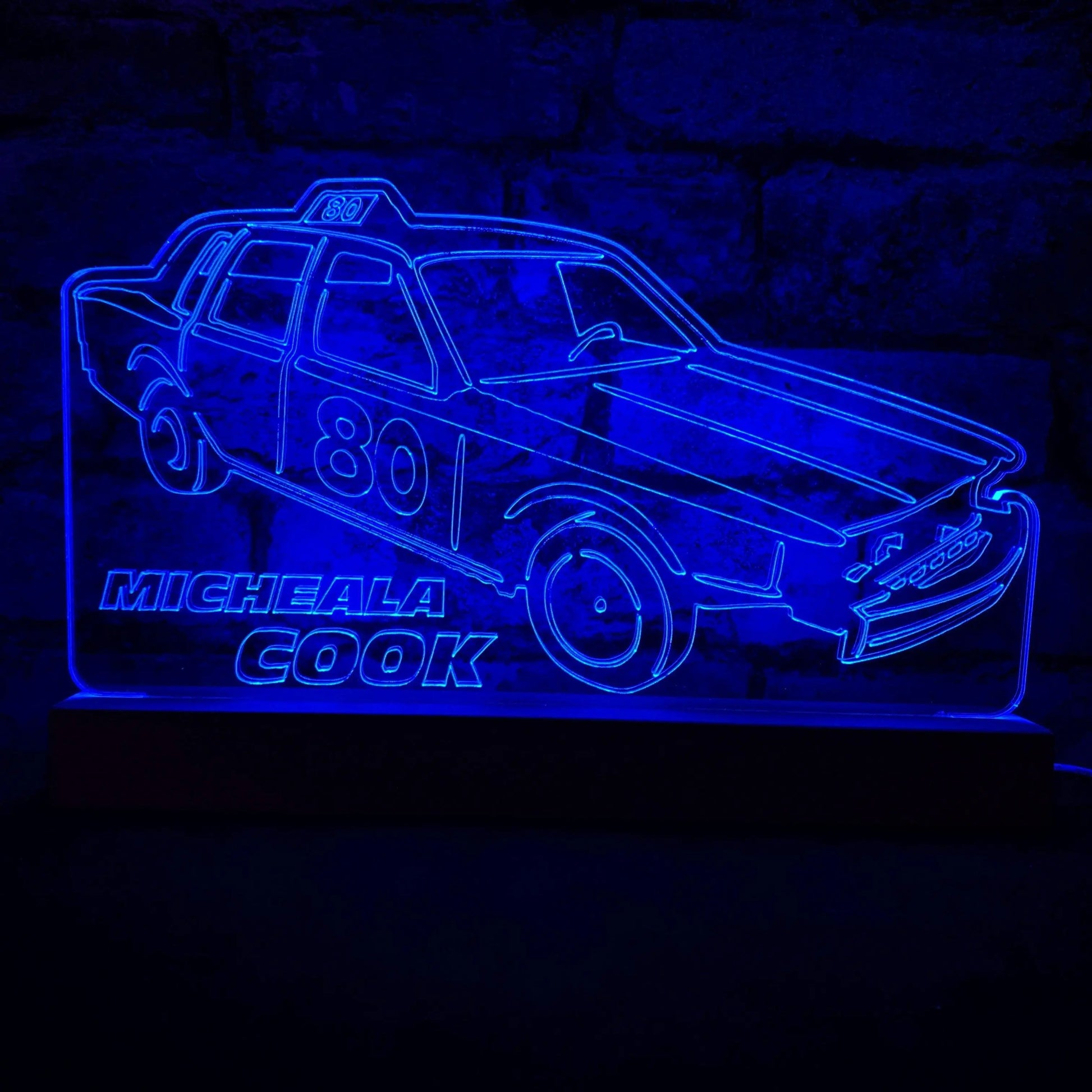 Volvo - Banger Night Light - Large Wooden Base - Night Light - Stock Car & Banger Toy Tracks