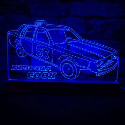 Volvo - Banger Night Light - Large Wooden Base - Night Light - Stock Car & Banger Toy Tracks