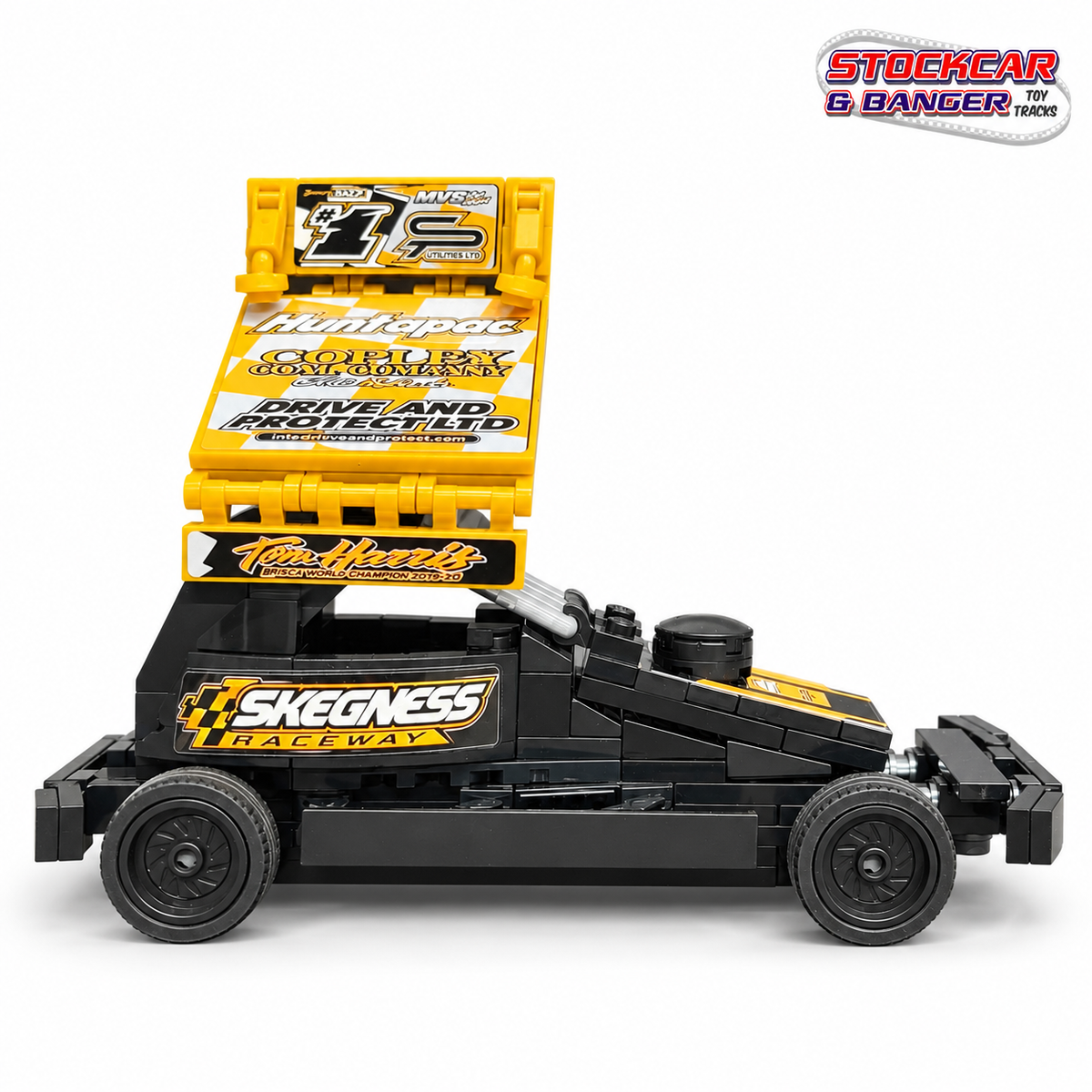 BriSCA F1 1 brick building kit, side view 1