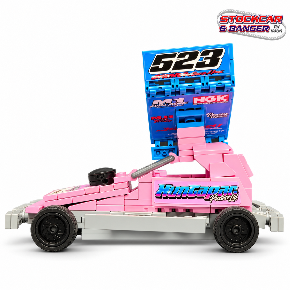 BriSCA F1 523 brick building kit, side view 1