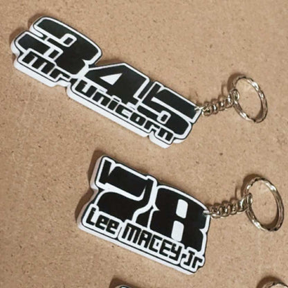 Custom Race Number Keyring