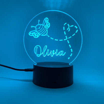 Personalised BEE Name LED Lamp Night Light