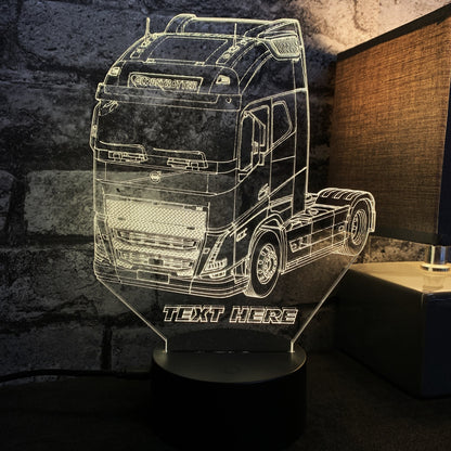 Personalised Volvo Cab Lorry LED Lamp Night Light