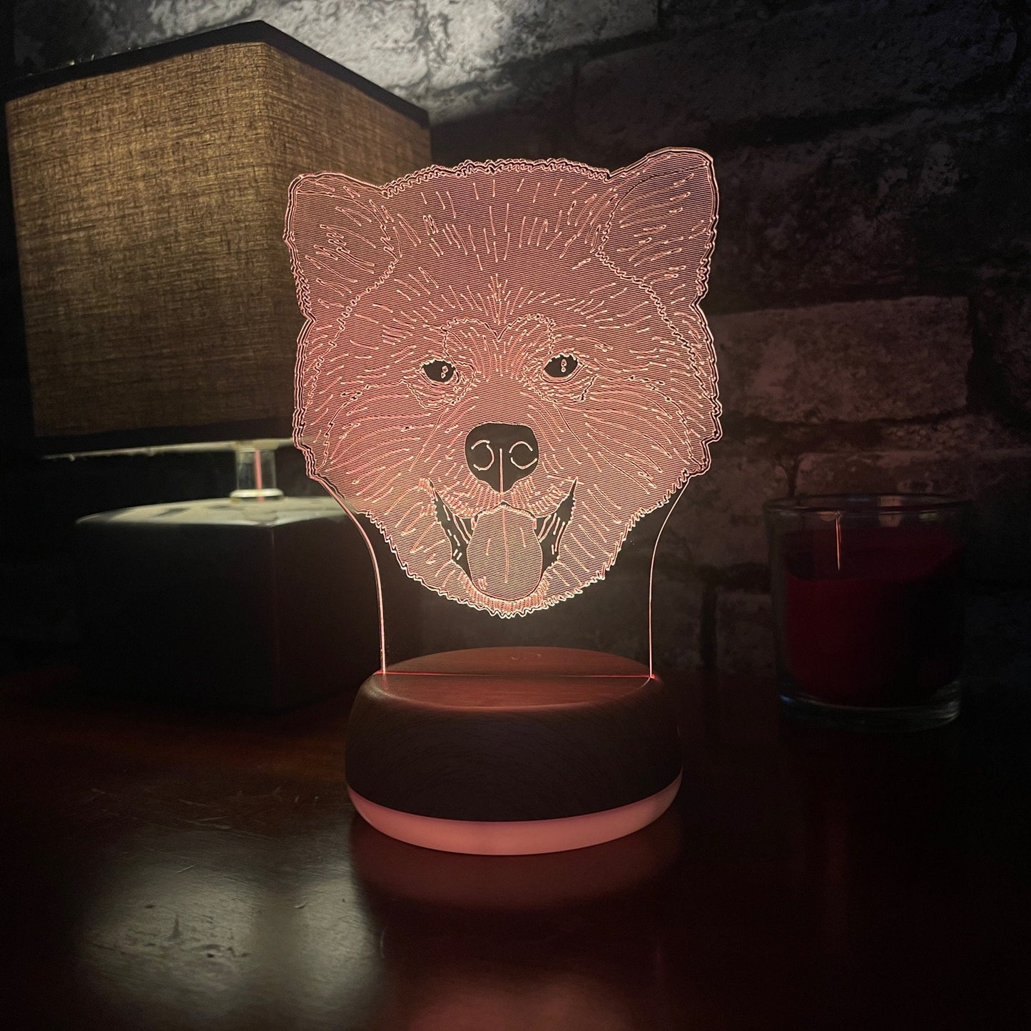 Personalised Akita Dog LED Lamp Night Light