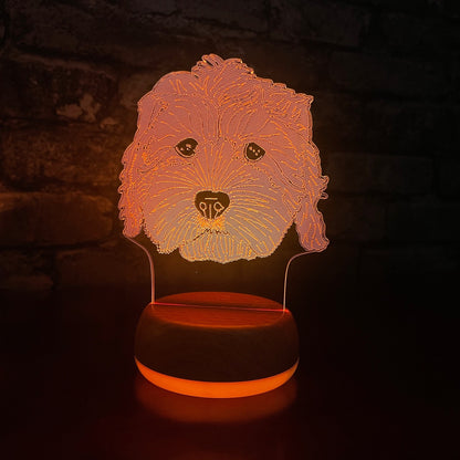 Personalised Cockapoo Dog LED Lamp Night Light