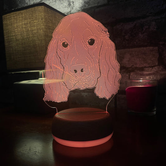 Personalised Cocker Spaniel Dog LED Lamp Night Light