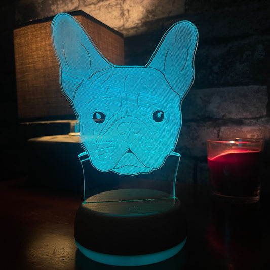 Personalised French Bull Dog LED Lamp Night Light