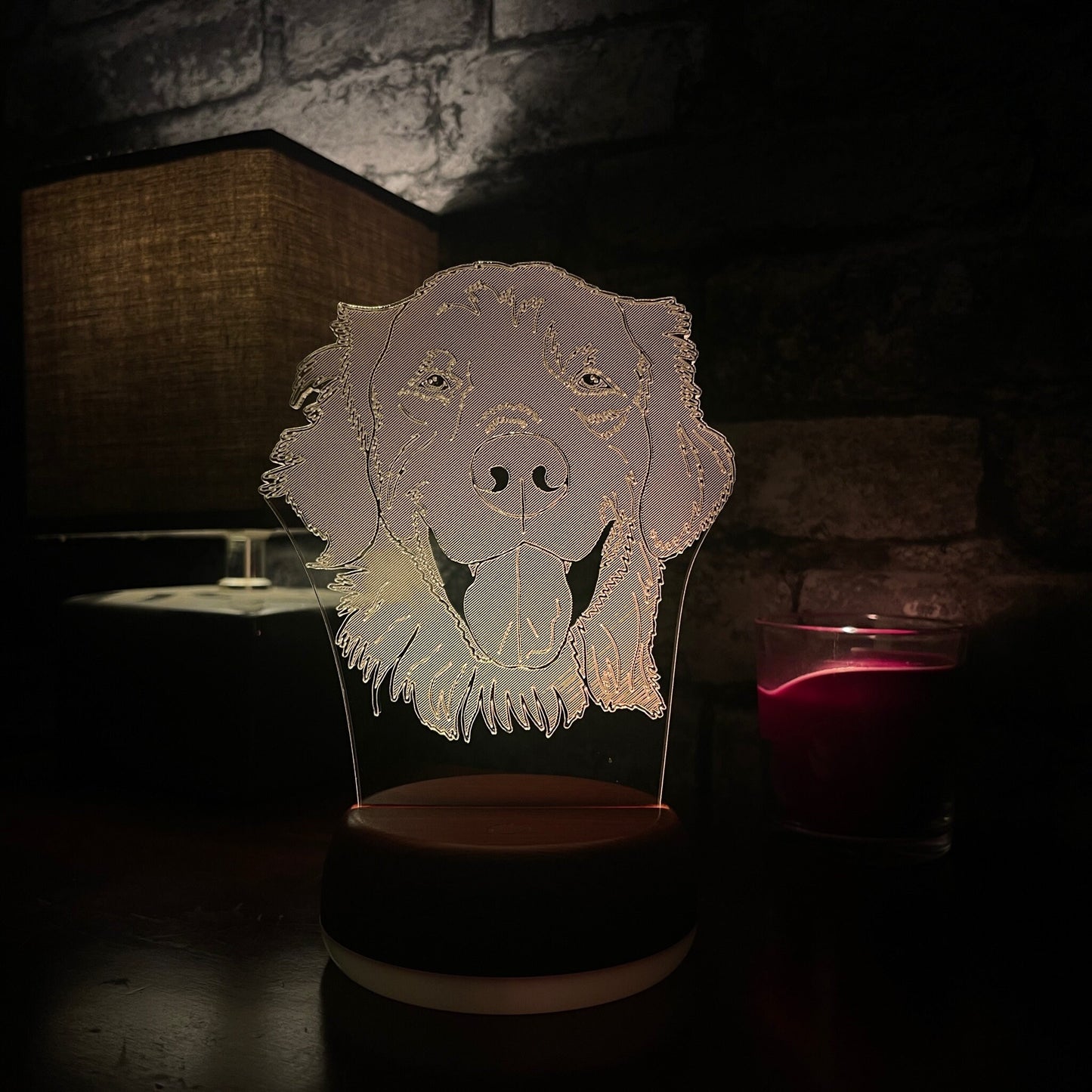 Personalised Golden Retriever LED Lamp Night Light