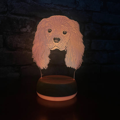 Personalised King Charles Spaniel LED Lamp Night Light