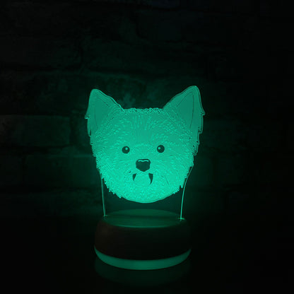 Personalised Yorkshire Terrier LED Lamp Night Light