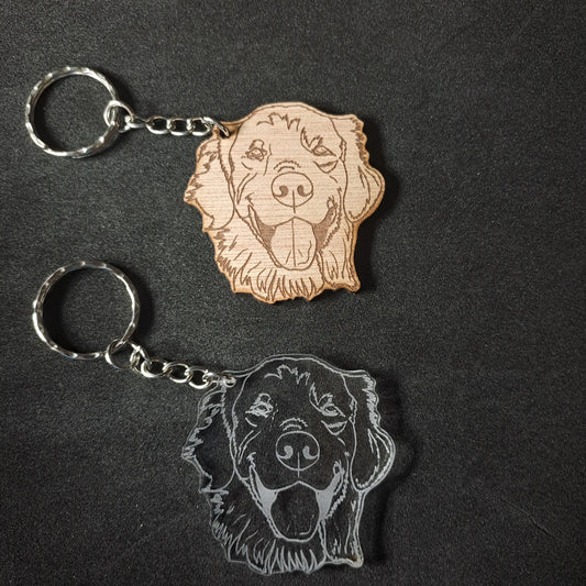 Golden Retriever Keyring