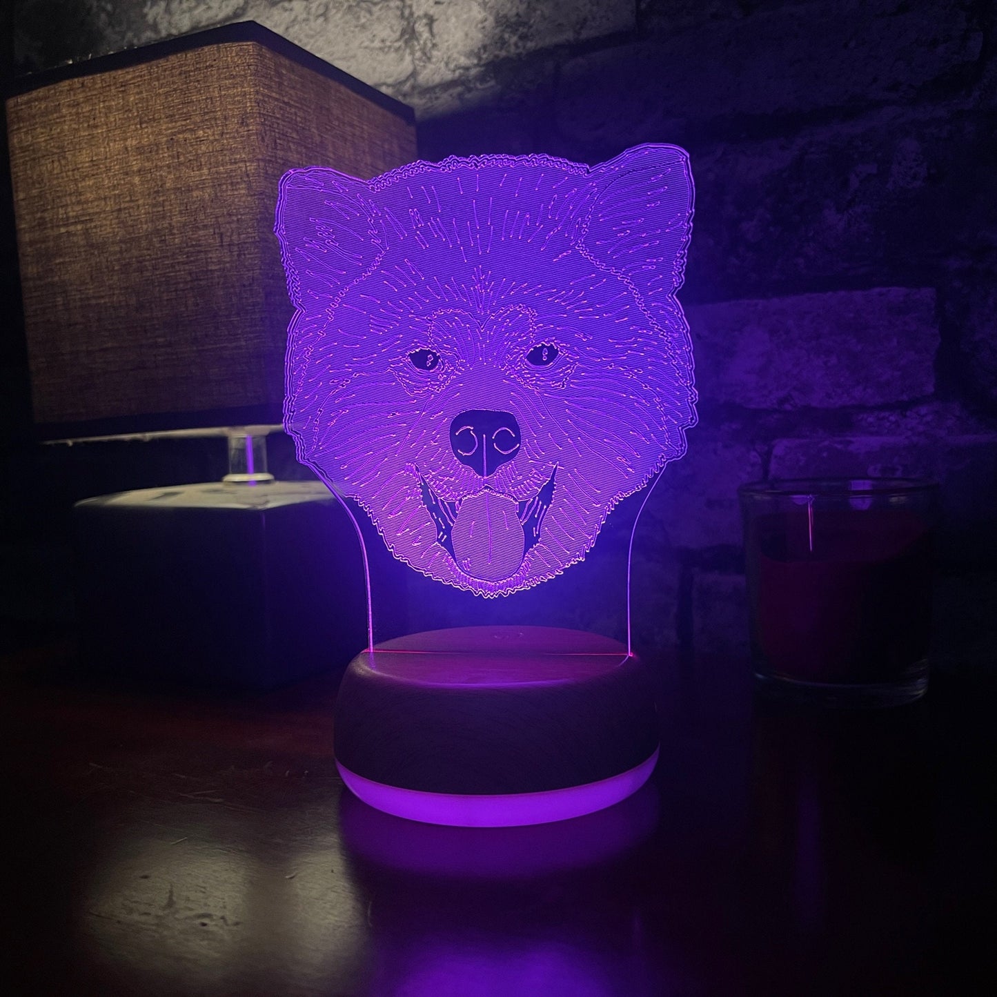 Personalised Akita Dog LED Lamp Night Light