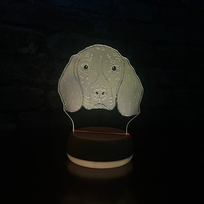 Personalised Beagle Dog LED Lamp Night Light