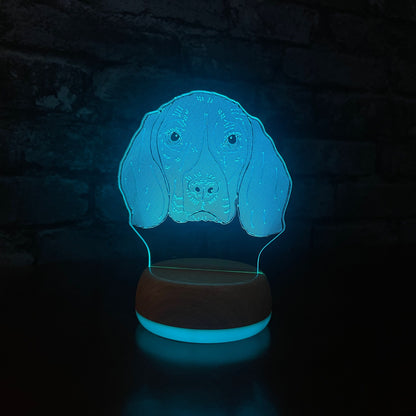 Personalised Beagle Dog LED Lamp Night Light