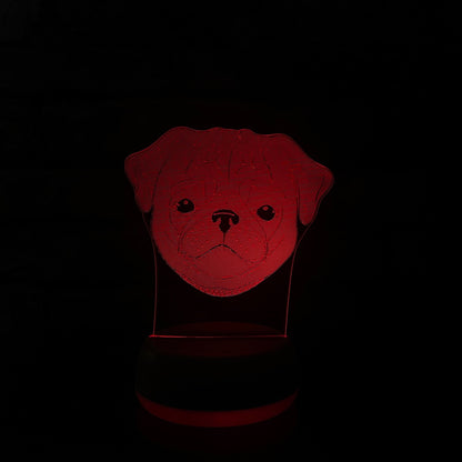 Personalised Pug LED Lamp Night Light