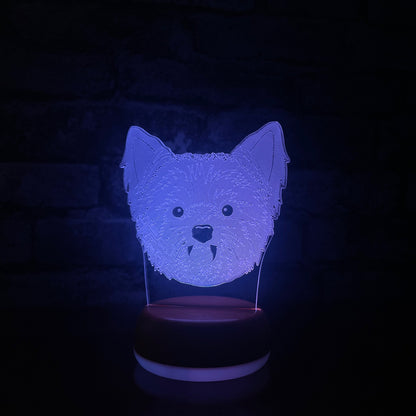 Personalised Yorkshire Terrier LED Lamp Night Light