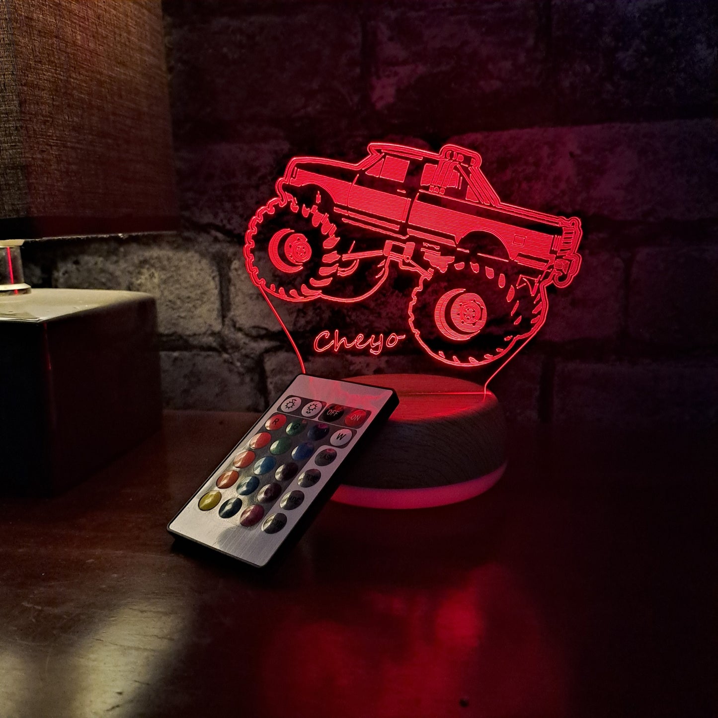 Personalised Monster Truck LED Lamp Night Light